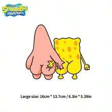 SpongeBob SquarePants 1 pieza Pegatina decorativa de coche con diseño de coche de dibujos animados y esponja para bebé - Amarillo - Ver 12