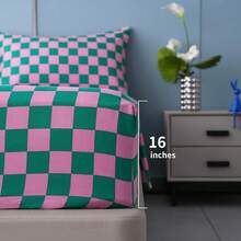 Best Season 4 Piece Bed Sheet Set - Full Size - Soft Microfiber Bedding Sheet Set, Deep Pocket, Stain, Fade & Wrinkle Resistant (Plaid Black & White), Luxury Comfortable - Plaid Pink & Green - View 3