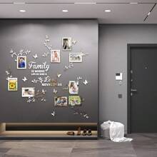 1 pieza Adhesivo de pared de marco acrílico creativo con diseño de rama de árbol, 9 ramas de marco con decoración de pared de rompecabezas de mariposa, adhesivo de marco de rama acrílico, regalo para cumpleaños, festivales, adecuado para sala de estar, dormitorio, estudio, entrada, decoración de pared de fondo de sofá, regalos de graduación, decoración de habitación, decoración del hogar, decoración de baño, decoración de dormitorio, decoración de habitación, artículos de decoración de sala de estar, decoración del hogar, papel tapiz de pared de sala de estar, pegatinas personalizadas
