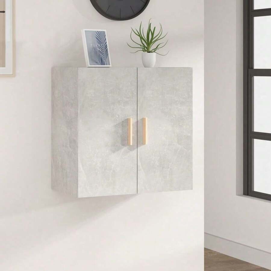 Larryhot Armario de pared Gris Hormigón 60x30x60 cm Madera de Ingeniería, bonito y práctico, ideal para almacenaje y decoración del hogar - Blanco - Ver 1