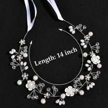 1 件优雅花卉新娘皇冠头饰 - 手工制作的花环，适合生日派对氛围、表演头带配件、浪漫森系发饰