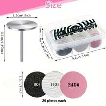 60片砂纸片 | 0.98英寸金属指甲钻头 - 修脚和修甲替换件 - 彩色 - 查看 3