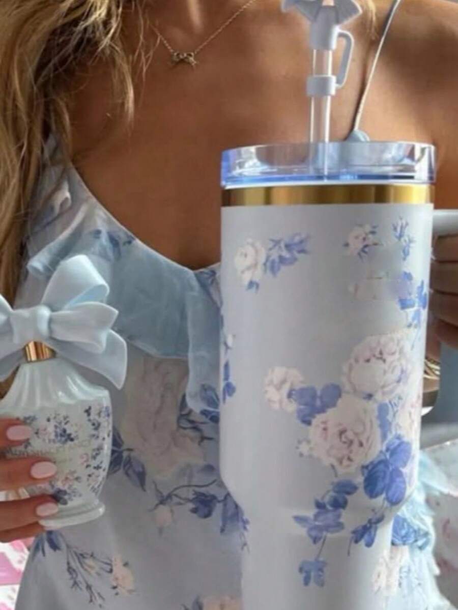 Blue Compatible With Stanley 40oz Travel Mugs & Cups With Handle & Leak-Proof Lid - Gift Box Set (Perfect For Commuting, Travel, Sports) - Hộp quà màu xanh - Xem 1