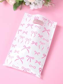 10/25/50个装粉白蝴蝶结礼品袋，蝴蝶结礼品包装袋，手提袋，礼品包装袋，收纳袋，派对回礼袋，一周岁生日派对装饰，生日派对用品，婚礼用品，新娘送礼会回礼，婴儿派对装饰，性别揭晓派对装饰，节日派对用品 - 粉紅白蝴蝶結 - 查看 8