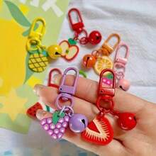 8pcs Fruit Keychain Pendant - Soft Ceramic Simulation Cute Accessory, Couple Bag Pendant, Girlfriend Gift Buckle, For Prizes Or Gifts
