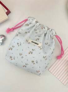 1 pezzo Borsa multifunzione con stampa floreale ditsy, borsa per fotocamera, borsa per il trucco, borsa con coulisse, borsa da viaggio, borsa per il trucco portatile, borsa per prodotti per la cura della pelle, borsa per articoli da toeletta, organizer per gioielli, organizer per rossetti, organizer per oli per le labbra, organizer per smalti, organizer per fermagli per capelli, portafoglio, elementi essenziali da viaggio, elementi essenziali per dormitorio, regali di compleanno, regali per damigelle, regali per la mamma, regali per insegnanti, regali di San Valentino