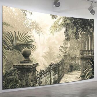 Tropical Rainforest Backdrop Banner - Lush Greenery And Misty Atmosphere, Ideal For Indoor/Outdoor Use, Perfect For Parties, Festivals, Photo Studios, Reusable Polyester Decor, Jungle Theme Decorations