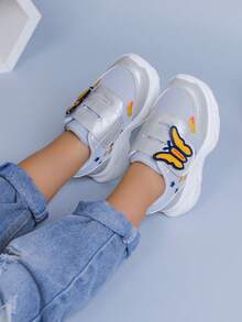 1 Pair Baby Mesh Sneakers, Casual Low-Top Shoes For Autumn, Versatile - Grey - View 2