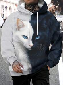 1 pezzo Felpa con cappuccio casual con vestibilità morbida, adatta per l'autunno/inverno