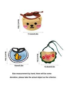 Knitted Cartoon Embroidered Bib For Pet Dogs And Cats, Cute And 3d Design