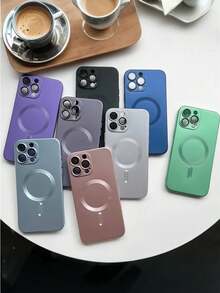 Slim Soft TPU Shockproof Magnetic Case Optimized Compatible With IPhone 17 16 15 14 13 12 11 Pro Max Plus 16Pro 15Pro 16 16e Magnetic Cover This Shockproof Case Combines The Benefits Of A Slim Profile And Shock Absorption Capabilities With A Powerful Magnetic Function - Black - View 7