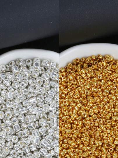 2/3/4 mm gyllene silverfärgade glaspärlor, bohemiska lösa distanspärlor för smyckestillverkning, DIY-armband, halsband, örhängen, hantverkstillbehör