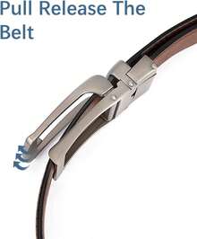 BOSTANTEN Belt Men Leather Reversible Belts Men 1 3/8 Casual Dress Pants, Two-In-One Belt - 009-深棕色 - 查看 10