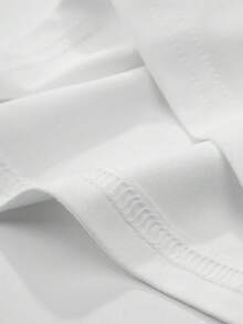 Boys' Pure Cotton Casual Print Round Neck Header Short Sleeve T-Shirt, Comfortable Sports Short Sleeve T-Shirt, Breathable Regular Type Is Suitable For Summer Travel And Daily Wear - 白色 - 查看 4