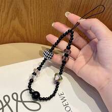 Porte-clés vintage en forme de cœur avec design de champignon de couleur ambre. Sangle de téléphone anti-perte en plastique, décoration pendentif bracelet style Y2K - Multicolore - Voir 8