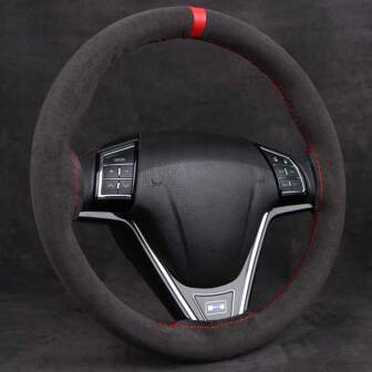 Funda de volante de coche de cuero de ante universal, hecha a mano, funda de volante de coche de cuero trenzado suave, antideslizante y transpirable, accesorios de coche