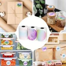 3 Rolls Thermal Colorful Label Paper, 50mm Self-Adhesive Label Paper, Compatible With Phomemo M110/M200/M220/ M221/M150/250/B3 Printer, For Flower Shop, Handmade DIY, Festival Gift DIY