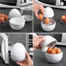 4pcs Microwave Egg Cooker - Compact & Portable, Easy-To-Use Kitchen Tool, Suitable For Soft & Hard Boiled Eggs, Dishwasher Safe, Time-Saving, Egg-Shaped Design