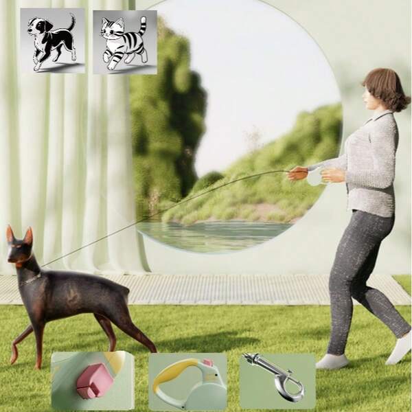 Retractable Pet Leash, Essential For Pet Outdoor Use, Suitable For Dogs And Cats