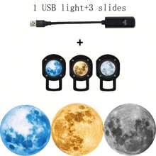 10 piezas Diapositivas de proyección de planetas, Proyector de luz nocturna con luces de estrellas y luna alimentado por USB, Lámpara decorativa giratoria 360° para dormitorio, habitación de bebé, fondo de fotos, propuesta romántica, boda, camping, Navidad, regalo ideal para adolescentes, niñas, niños