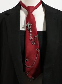 1件男女通用十字架和心形水钻装饰项链吊坠，适合街头、摇滚音乐会、万圣节派对、暗黑主题派对、摄影等场合。 - A - 查看 17