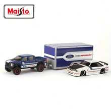 Burago Mô hình xe kéo  F-150 X SVT Cobra đời 1993 tỉ lệ 1:64 của Maisto, đồ chơi trang trí xe hơi cho trẻ em, mô hình xe kéo có cửa mở, quà tặng sinh nhật cho bé trai - Màu xanh lam - Xem 2