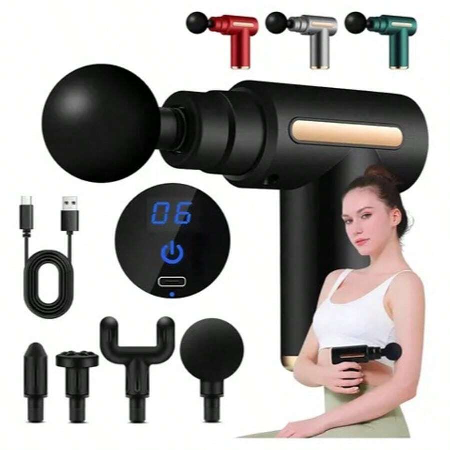 Muscle Massage Gun 6 Modes Electric Massagers - Black - View 1