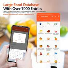 Báscula de cocina inteligente con calculadora nutricional, aplicación gratuita con seguimiento de 30 nutrientes, calorías, proteínas, peso digital en gramos y onzas para pérdida de peso, recargable, 22 libras