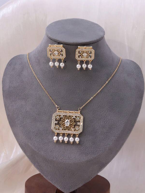 1 Set de Joyería de Estilo Palaciego Lujoso de Oriente Medio, Elegante de 2 Piezas, Adecuado para Uso Diario, Festivales y Reuniones