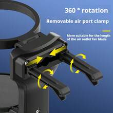 多功能汽车杯架，包括饮料架、水瓶架和汽车通风口烟灰缸 - 黑色 - 查看 11