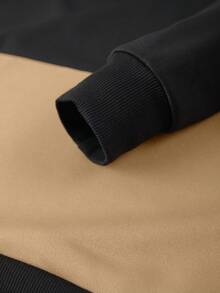 Men's Spring/Autumn Letter Print Contrast Color Hoodie And Drawstring Waist Pants Set, Fashionable Sportswear Casual Outfit For Commuting, Work, Fishing, Camping, Vacation, Gym, Leisure Wear, Great Gift For Boyfriend/Husband