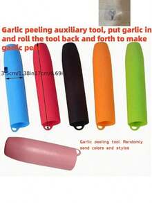 1 pieza Pelador de ajo de silicona - Herramienta de cocina rápida y fácil - Mango ergonómico, duradero, apto para lavavajillas, accesorio multiusos para preparación de alimentos, práctico pelador de cilindro de ajo - Multicolor - Ver 13