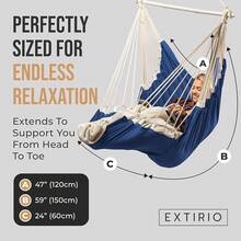 Hanging Hammock Chair Swing – Hanging Chair Outdoor & Indoor - Hammock Swing Chair – Quick & Easy Setup With Hardware Kit – Durable & Spacious Full Body Support – Holds 440 Lbs - 海軍 - 查看 5
