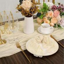 12 Pack Beige Cheesecloth Napkins Fall Thanksgiving Cloth Napkins Set Of 12 Cream Dinner Table Napkins Bulk 21x21 Inches For Thanksgiving Wedding Bridal Shower Baby Shower Xmas Party