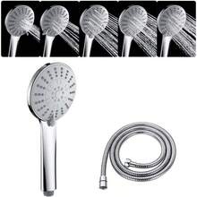 5-Mode Handheld Shower Head Round With 150cm Shower Hose High-Pressure Spray Massage Chrome