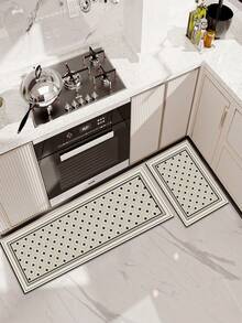 1pc High-End Minimalist Line Pattern Silicone Kitchen Mat, Cushioned Anti-Fatigue Kitchen Rug, Absorbent Non-Slip Kitchen Floor Mat & Carpet, Suitable For Kitchen, Bathroom, Entry, Laundry Room - Multicolor - View 3