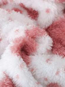 女童保暖毛绒双面连帽拉链开衫，厚实舒适，适合秋冬季 - 粉色 - 查看 11