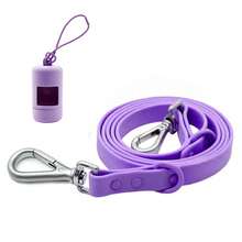 Coleira de PVC para cães com 17 opções de cores | Inclui dispensador de saco para cocô em ABS | Anti-estouro, anti-engasgo, à prova d'água, fácil de limpar | Ganchos giratórios duplos de liga de zinco, acessório para coleira anti-animais de estimação - Multicolorido - Ver 32
