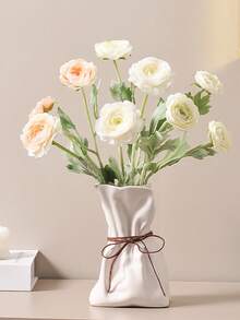 1个不对称造型现代艺术装饰花瓶，独特的纸袋花瓶，适用于家居、办公室、玄关、书架、客厅、桌面装饰 - 彩色 - 查看 7