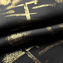 Farfallarossa 双面哑光金/银箔遮光窗帘（1 片），140*280cm，高效隔热遮光，防晒抗紫外线，增强居家私密性，适用于卧室和客厅，轻松搭配各种家居装饰风格。 - 黑色+燙金 - 查看 9