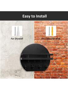 Key Holder For Wall - 9.8 Inch Apartment Wall Decor With Shelf And 8 Key Hooks, Circular Wood Key Hanger For Home Decor - 5 Hooks - View 7