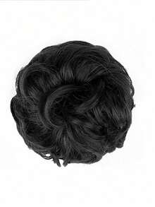 1 pièce Pince à chignon en désordre avec vague de griffes pour cheveux bouclés, pince à queue de cheval en pince à cheveux en synthétique convenant aux femmes - Noir naturel - Noir - Voir 6