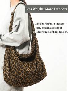 Women's Large Canvas Tote Bag For Everyday - Adjustable Crossbody Shoulder Strap,Travel Essentials,School Supplies , Halloween,Outdoor Camping Hiking Adventure Versatile Tote Bag, Spacious Oversized Carryall Purse (Washed Black, Camo, Leopard Print Yellow & Green) | Street Style, Edgy Boho Chic | Fast USA Shipping 2-7 Days, School, Short Trip, Storage Crossbody Bag - 彩色 - 查看 4