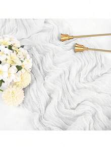 1 pieza Mantel de mesa tipo rústico de gasa, estilo bohemio, adecuado para decoración de bautizo de bebé, fiestas de cumpleaños, diversas festividades, bodas, manteles de mesa para fiestas, decoraciones familiares y regalos de baby shower - Multicolor - Ver 43