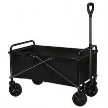 330/680-Pound All-Terrain Heavy-Duty Folding Cart, Large-Capacity Camping Cart Suitable For Courtyard Shopping/Sports/Outdoor/Gardening Equipment Transportation, Black Multi-Functional Practical Cart - 灰色 - 查看 3