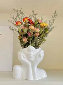 1pc Minimalist Female Beauty Face Makeup Brush Storage, Vase, Suitable For Home Decor, Bedroom Decor, Office And Students, Storage,Wedding Decor,House Decor,Jewelry Organiser,Party Decorations,The Best Gift