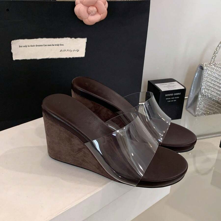 Women Platforms & Wedge Sandals - Brown Clip-on - View 1