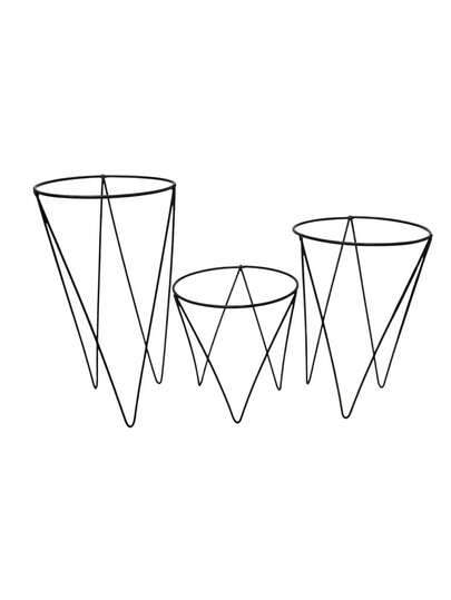 Trio Tripé Porta vasos em ferro decoração jardim casa