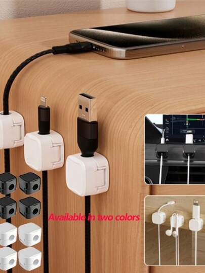 Clipe Magnético Cabo Suave Ajustável Sob Mesa De Gerenciamento Titular Organizador Suporte