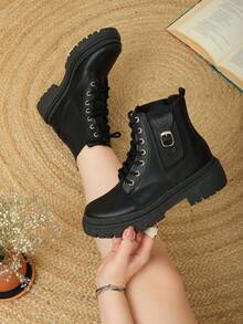botin casual, botin de moda y comodos - Negro - Ver 1